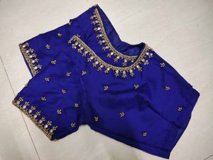 offer💙Royal Blue Aari Maggam Blouse