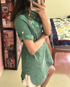 Green Button-Up Top