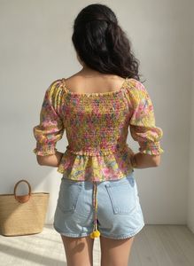 Boho Floral Smocked Blouse