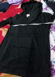 Black Hoodie with Sleeve Graphics