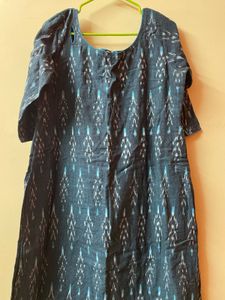 Blue Ikat Print Kurta