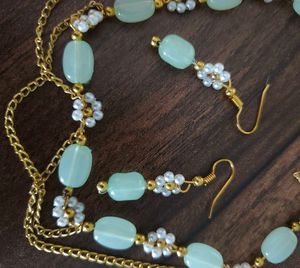 Elegant Beaded Necklace and Earring Set