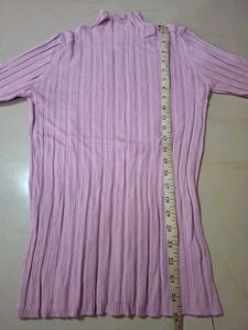 Ribbed Turt Neck Long Sleeve Top