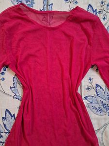Sheer hot pink top