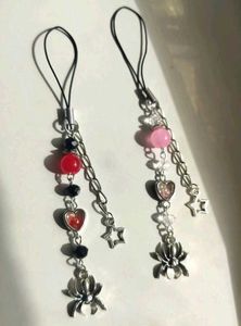Y2K Spider Heart Charm Phone Straps