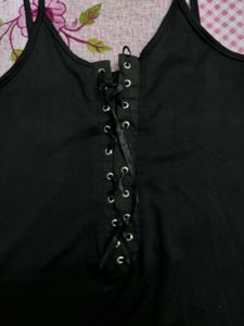 Black Lace-Up tank
