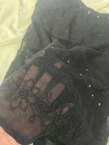 Black Lace Embellished Tank Top