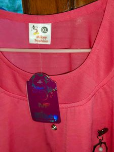 Pink Cold Shoulder Tunic with Deer Print