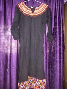 Embroidered Black Kurta
