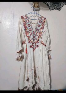 Embroidered Tassel Kurta