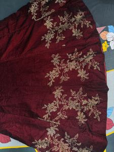 Elegant Maroon Embroidered Gown
