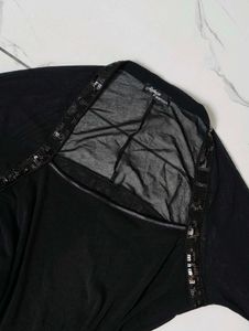 Elegant Black Sheer Sequin Top