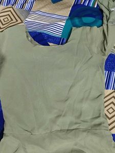 Green Long frock With Dupata