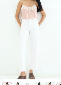 Women's White straight fit jeans h&m