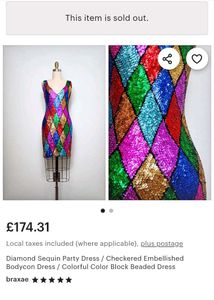 Sparkling Sequin Diamond Pattern Dress