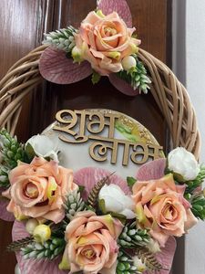 Handmade "Shubh Laabh" Floral Door Hanging