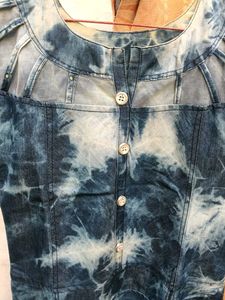 Tie-Dye Denim Midi Dress