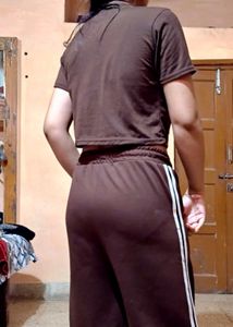 Brown Crop Top &amp; Jogger Set