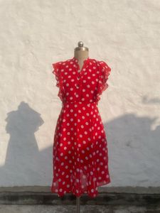 Red Polka Dot Ruffle Dress