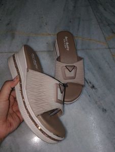 Stylish Beige Wedge Sandals