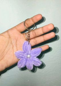 Cute Purple Flower Keychain
