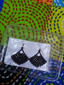 Brown Geometric Statement Earrings