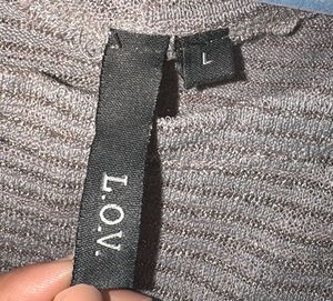 L.O.V Sparkly Striped Knit Sweater (size L)