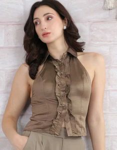 Elegant Ruffled Halter Top