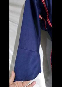Beautiful Navy Blue Kurta Set with Red Dupatta
