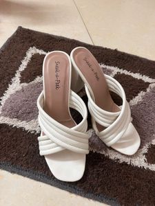 Chic White Block Heel Sandals