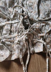 Sheer Floral Ruched Top