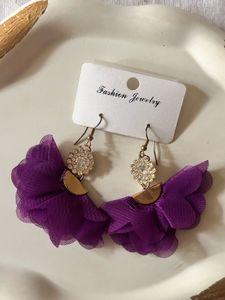 Purple Flower Earrings
