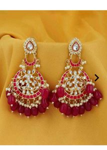 Stunning Red & Gold Dangle Earrings