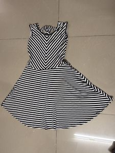Striped Sleeveless Fit & Flare Dress