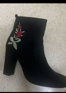 Suede Black Ankle Boots