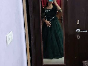 Stunning Emerald Green Gown with dupatta