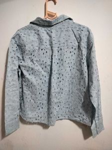 Light Blue Broderie Shirt