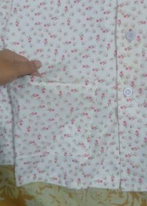New Floral Print Oversized Shirt with pocket