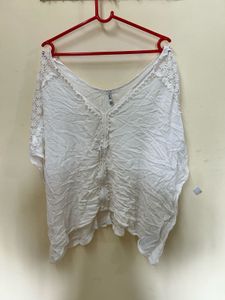 White Crochet Detail Tunic
