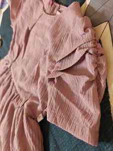 New Chic Pink A-Line Dress with Belt