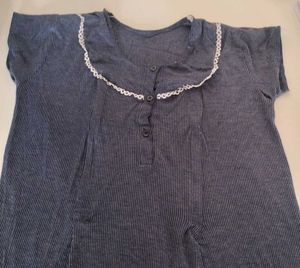 Striped Button-Up Nightgown
