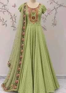Beautiful Embroidered Anarkali Gown with Dupatta