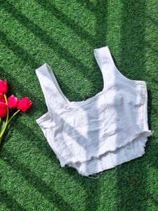 Denim white corset top