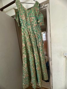 Heavy Ethnic Designer Gown With Cut Sleeves