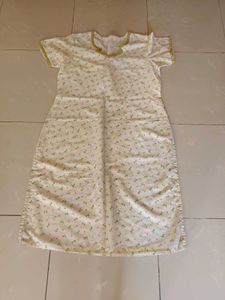 Unused Floral Print Cotton Kurta