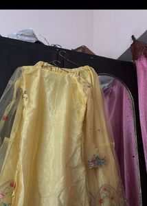 Beautiful Yellow Embroidered Kurta Set with Dupatt