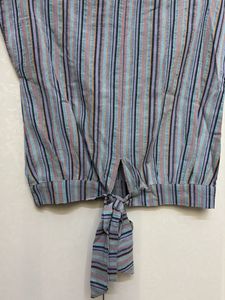 Striped Tie-Back Crop Top