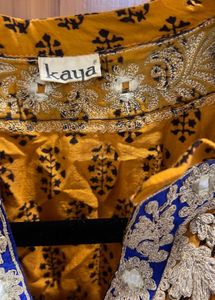 kaya boutique mustard Yellow Printed Anarkali Gown