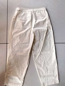 ASOS White Wide Leg Cropped Pants