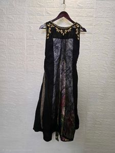 Elegant Black Kurta with Embellished Neckline